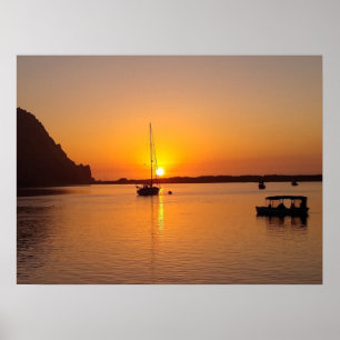 Póster Morro Bay al atardecer