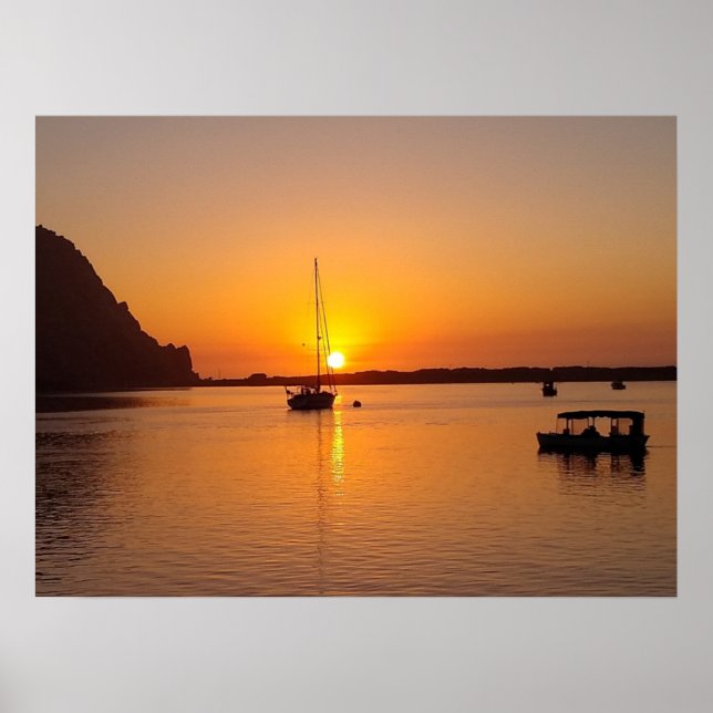 Póster Morro Bay al atardecer (Frente)