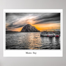 Morro Bay At Dusk Poster