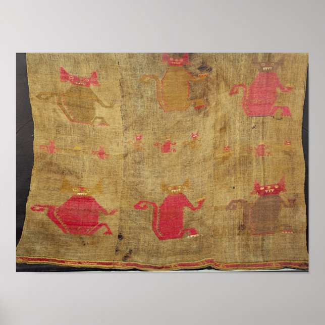 Póster mortaja peruana; brocha de algodón y vicuna (Frente)