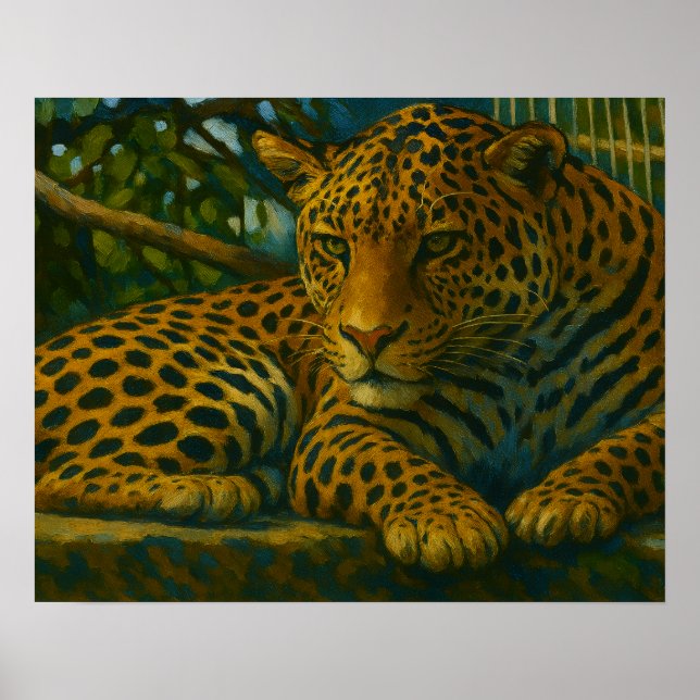 Póster Mortalidad dorada - Leopardo en reposo (Frente)