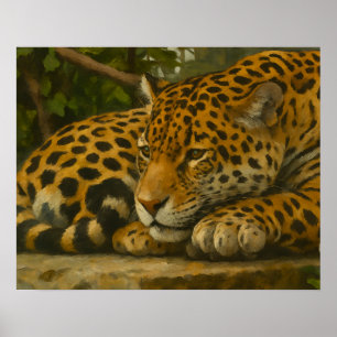 Póster Mortalidad dorada - Leopardo en reposo