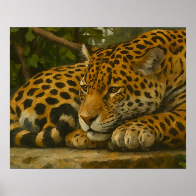 Póster Mortalidad dorada - Leopardo en reposo (Frente)