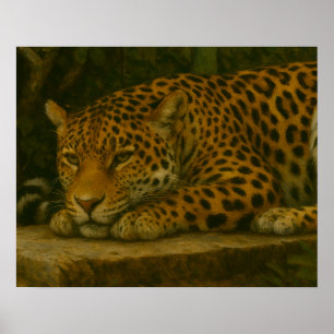 Póster Mortalidad dorada - Leopardo en reposo