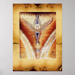 Póster MOSAIC ANGEL, pergamino marrón