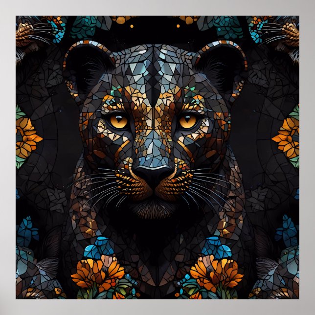 Póster Mosaic Leopard Majesty (Frente)
