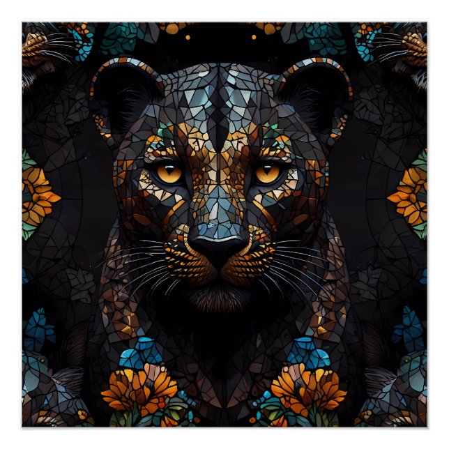 Póster Mosaic Leopard Majesty (Anverso)
