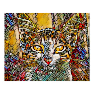 Póster Mosaic Multicolor Cat 697