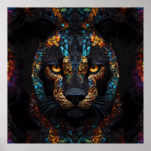 Póster Mosaic Panther Art