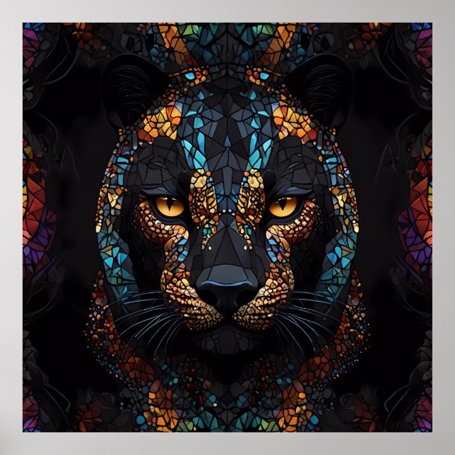 Póster Mosaic Panther Art (Frente)