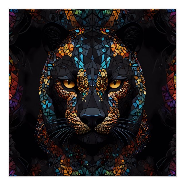 Póster Mosaic Panther Art (Anverso)