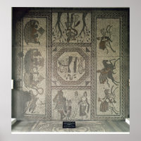 Mosaic pavement from the Roman villa at Low