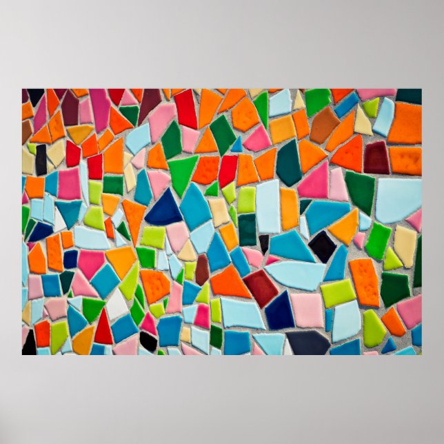 Póster Mosaic tiles template texture (Frente)