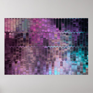 Póster Mosaico abstracto brillante multicolor con brillo