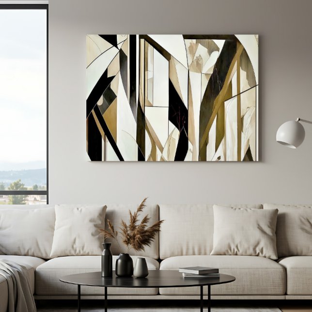 Póster Mosaico Abstracto Dorado y Neutro (Subido por el creador)