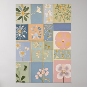 Póster Mosaico Botánico en Floración