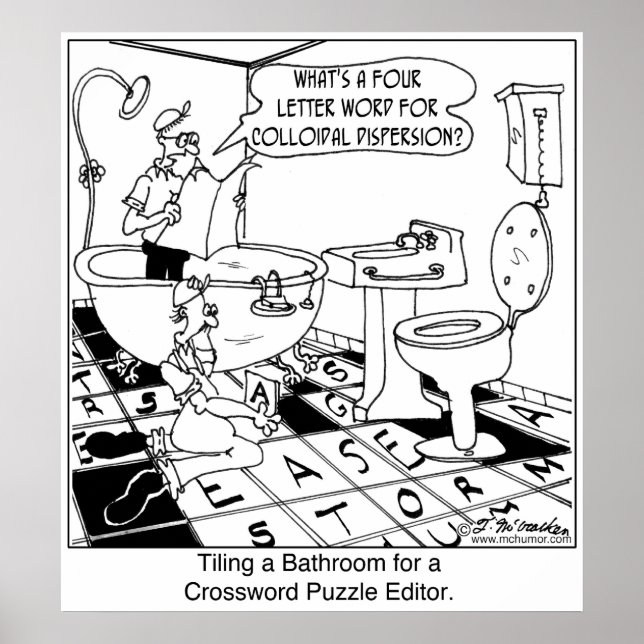 Póster Mosaico de baño del editor de texto cruzado (Frente)