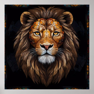 Póster Mosaico de cebra vibrante