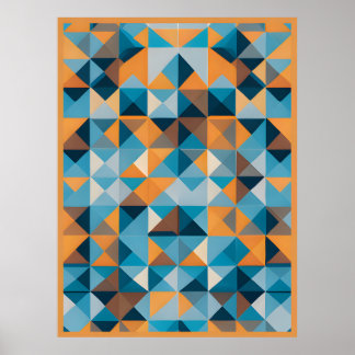 Póster Mosaico de faceta: un Kaleidoscopo de cascos geomé
