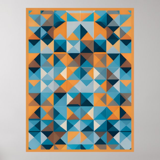 Póster Mosaico de faceta: un Kaleidoscopo de cascos geomé (Frente)