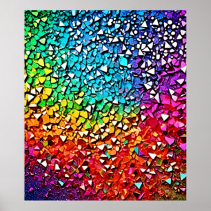 Póster Mosaico de fragmentos de arcoiris