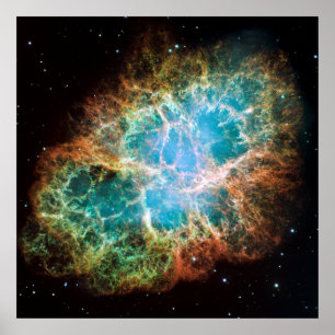 Póster Mosaico de Hubble de la nebulosa de cangrejo