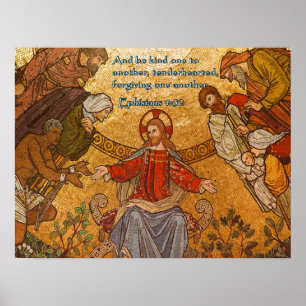 Póster Mosaico de Jesús del 4:32 de Ephisians