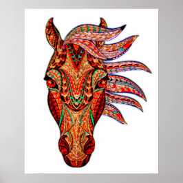 Póster Mosaico de joyas de caballo colorido cowgirl eques