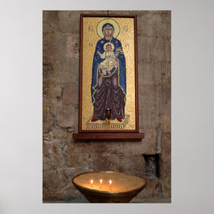 Póster Mosaico de María y Jesús