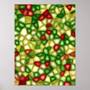 Póster Mosaico de Navidad en Vidrio Emplomado