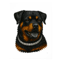 Mosaico de Piedras Preciosas Retrato de Rottweiler