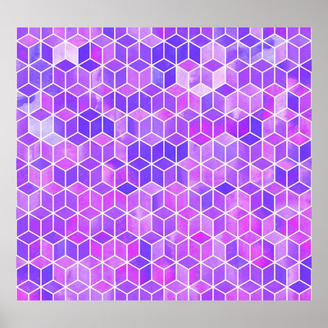 Póster Mosaico de verano: Fusión de cubos acuáticos (Frente)