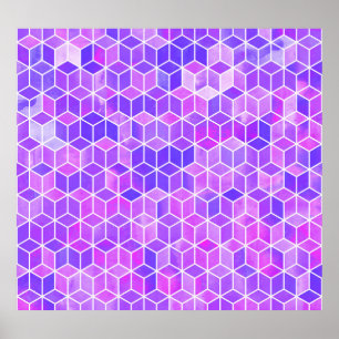 Póster Mosaico de verano: Fusión de cubos acuáticos