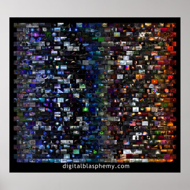 Póster Mosaico del espectro de blasfemia digital (negro) (Frente)