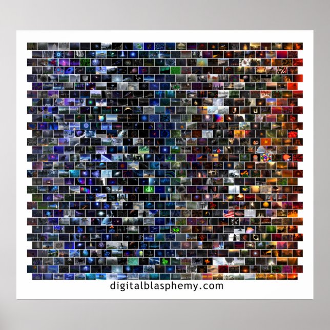 Póster Mosaico del espectro de la blasfemia digital (Frente)