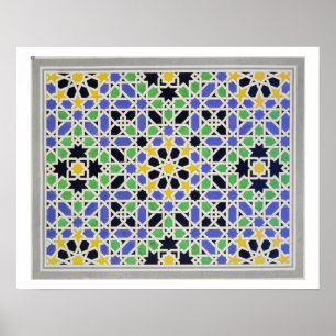 Póster Mosaico en los dado de la puerta en el pasillo de