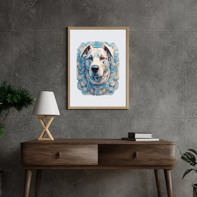 Póster Mosaico estético grisáceo de cara de perro [BD-A1] (Subido por el creador)