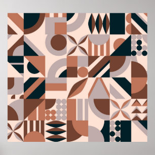 Póster Mosaico geométrico colorido, fondo abstracto.