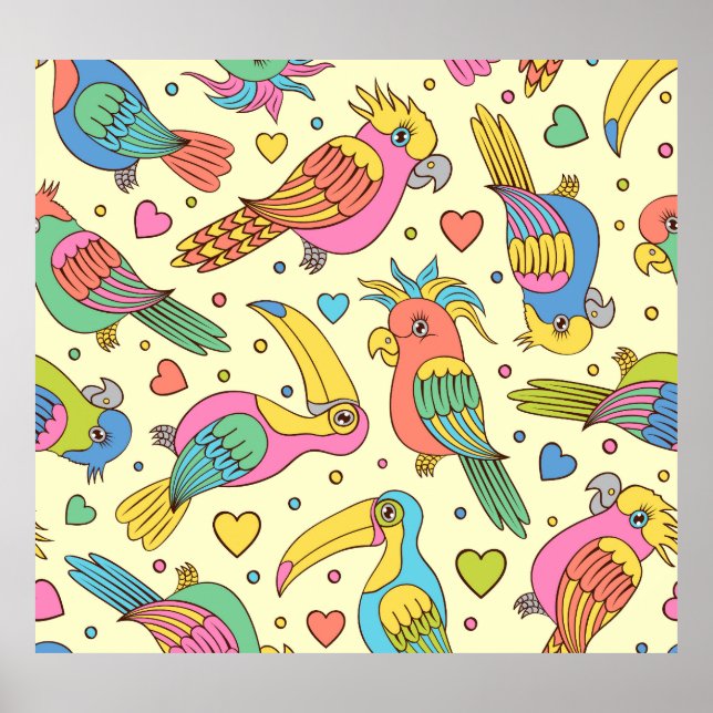 Póster Mosaico geométrico vibrante: moderno sin foco (Frente)