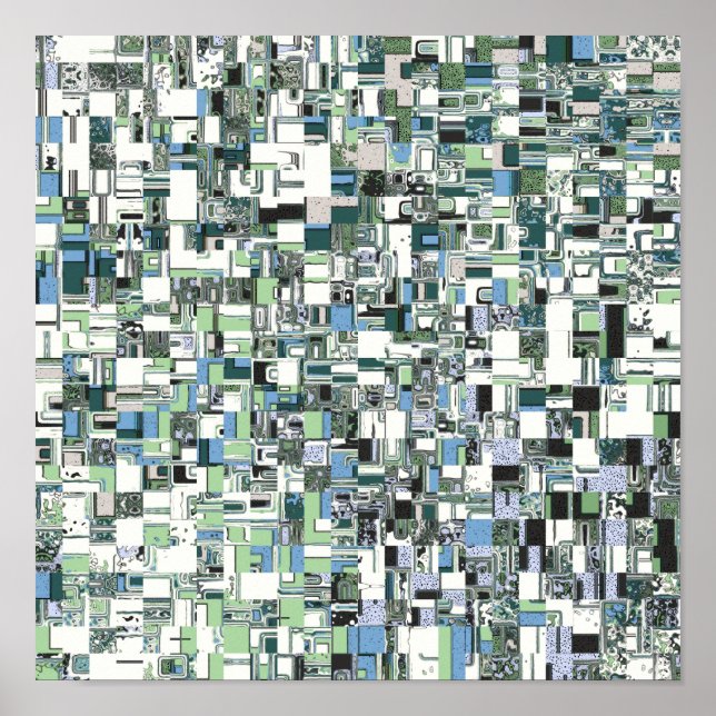 Póster Mosaico Intrincado de Patrones Geométricos (Frente)