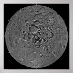 Póster Mosaico lunar de la región polar del norte del m