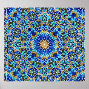 Póster Mosaico Marroquí: Diseño árabe sin foco