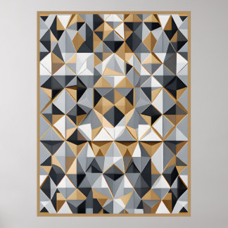 Póster Mosaico metálico: Facetas de una geometría inmersa