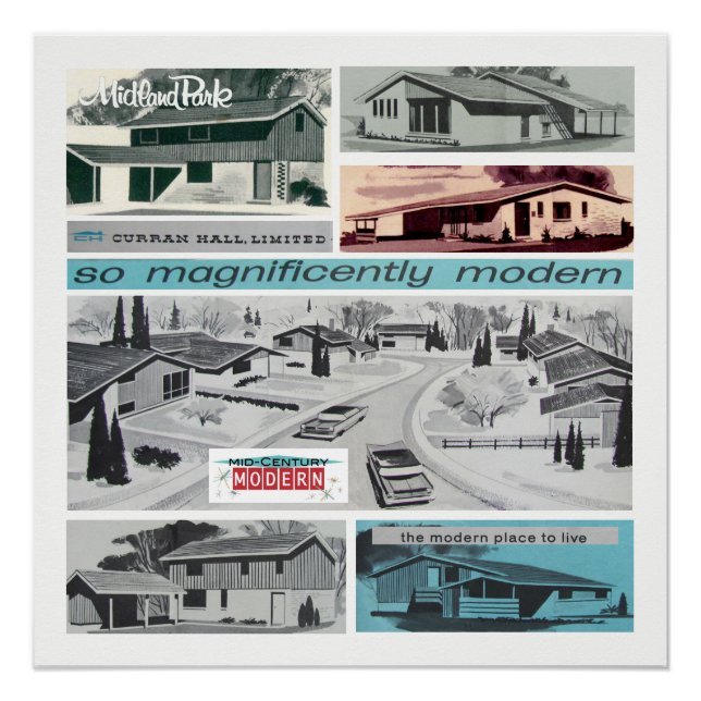 Póster Mosaico moderno vintage (Anverso)