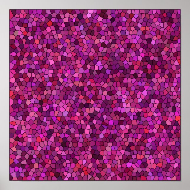 Póster Mosaico Rosa Púrpura  (Frente)