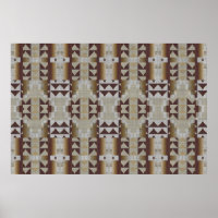Mosaico tribal étnico beige caqui