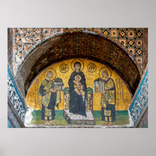 Póster Mosaico Virgen y Cristo Niño