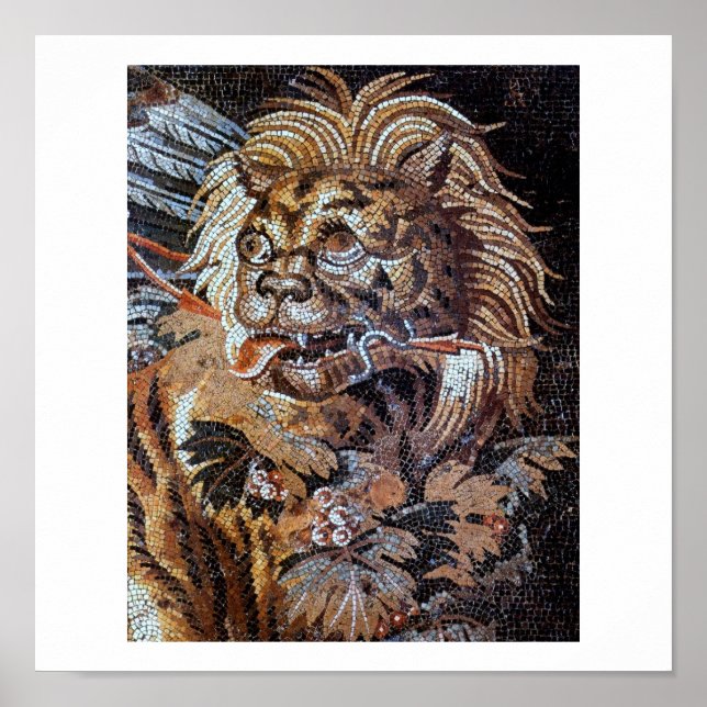 Póster Mosaicos antiguos vintage (Pompeya) (Frente)