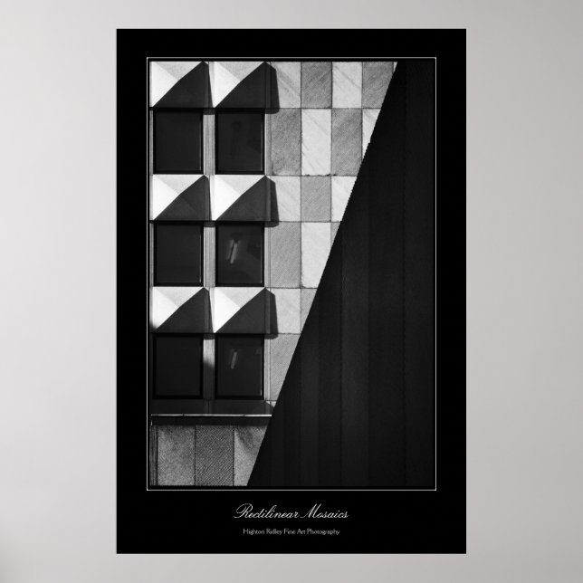 Póster Mosaicos rectilineales, estilo galería Bella Artes (Frente)