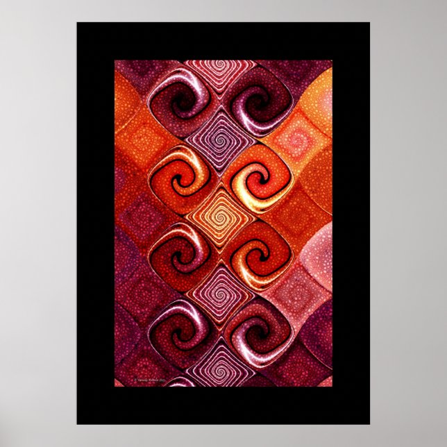 Póster mosaicos rojos (Frente)